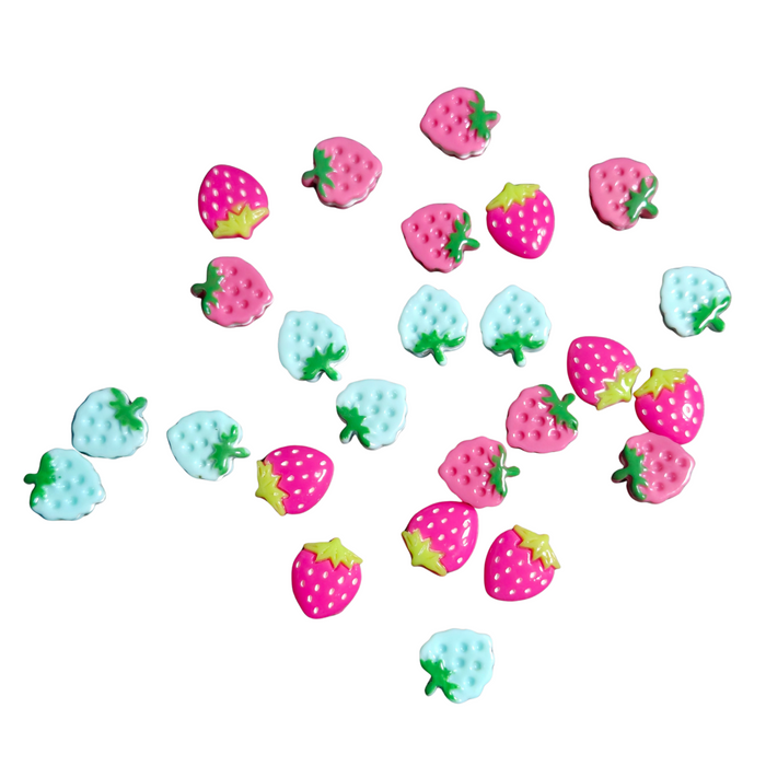 25 Flatback Resin Strawberries