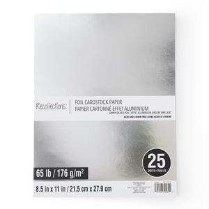 Silver 8.5" x 11" Foil Cardstock Paper by Recollections™, 25 Sheets