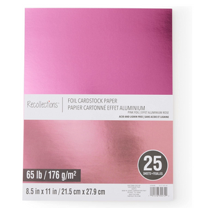Pink 8.5" x 11" Foil Cardstock Paper by Recollections, 25 Sheets