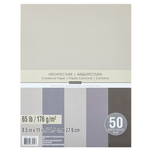 8.5" x 11" 65lb. Cardstock Paper Pack by Recollections, 50 Sheets - Grays