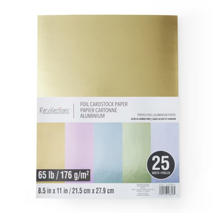 Pastel Foil 8.5" x 11" Cardstock Paper by Recollections, 25 Sheets