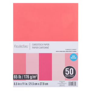 8.5" x 11" 65lb. Cardstock Paper Pack by Recollections, 50 Sheets - Flamingo