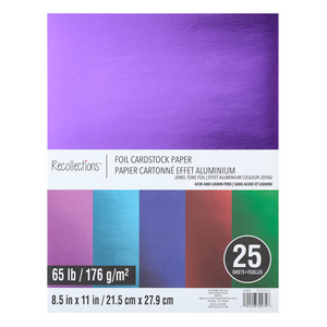 Multicolor 8.5" x 11" Foil Cardstock Paper by Recollections, 25 Sheets - Jewel Tone
