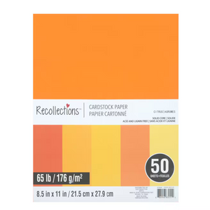 8.5" x 11" 65lb. Cardstock Paper Pack by Recollections, 50 Sheets - Citrus