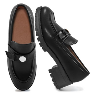 Women's Loafers Slip On Oxford Shoes for Women Comfortable Chunky Wedge Shoes - Size 9