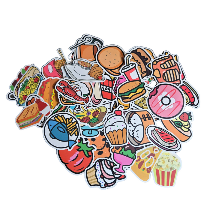 50 Vinyl Food Stickers