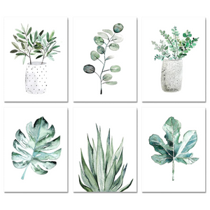 Botanical Prints Wall Art Room Decor for Bedroom Aesthetic, 11x14 Canvas Poster Unframed Set of 6