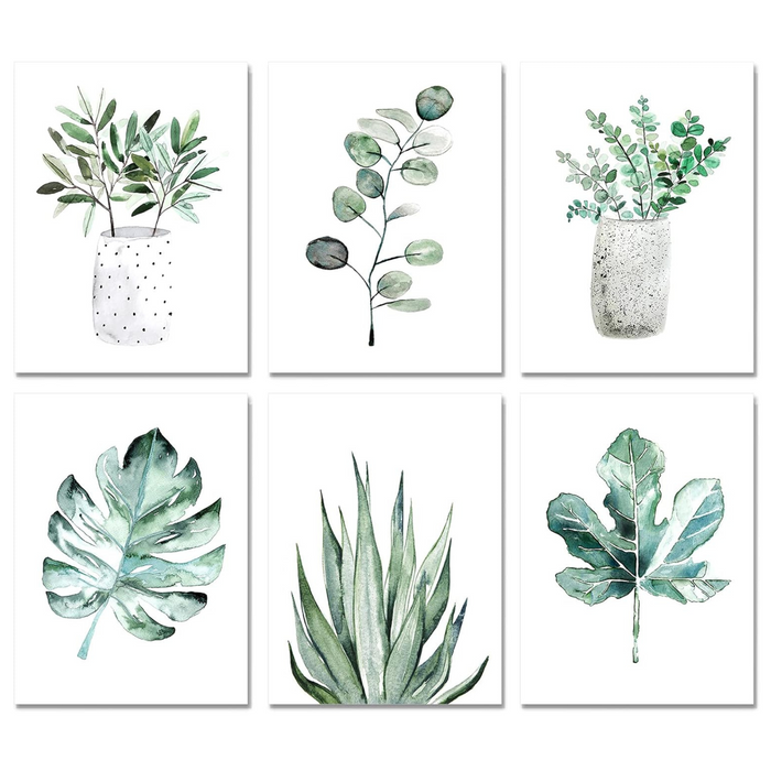 Botanical Prints Wall Art Room Decor for Bedroom Aesthetic, 11x14 Canvas Poster Unframed Set of 6
