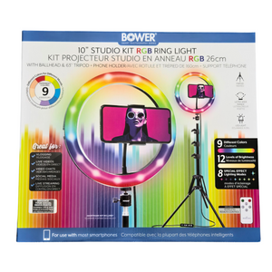 Bower 10" Studio Kit RGB Ring Light