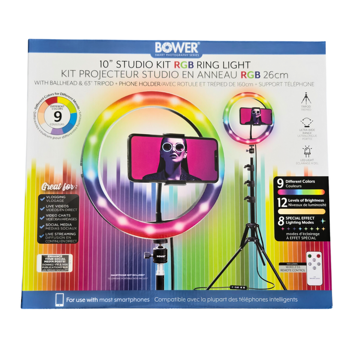 Bower 10" Studio Kit RGB Ring Light