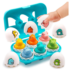 Dinosaur Egg Toys for Toddlers 1-3 Matching Game, Dino Eggs Montessori Toys
