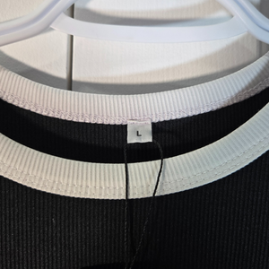 Black & White Halter Dress with Open Torso - Size Large