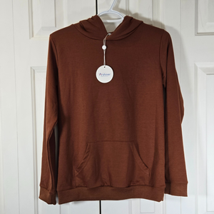 NWT Boy's Brown Hooded Sweater with Front Pocket – Size 10-12