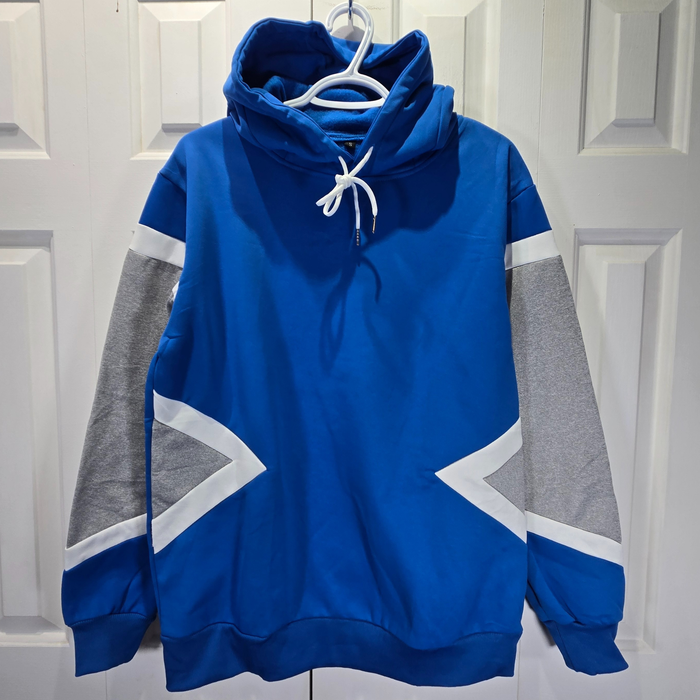 New Men’s/Teen Blue & Gray Loose Fit Hoodie Sweater – Size Small