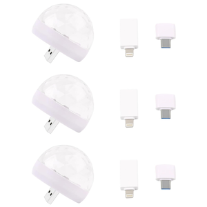 3Pack USB Mini Disco Ball Lights