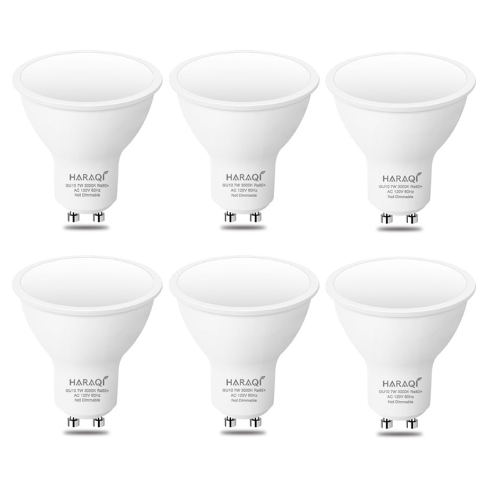6 Pack GU10 Base MR16 120V 7W LED Bulb, 700LM 3000K Soft Warm Light