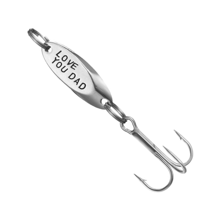 Stainless Steel Fish Hook Bait with Love You Dad Design