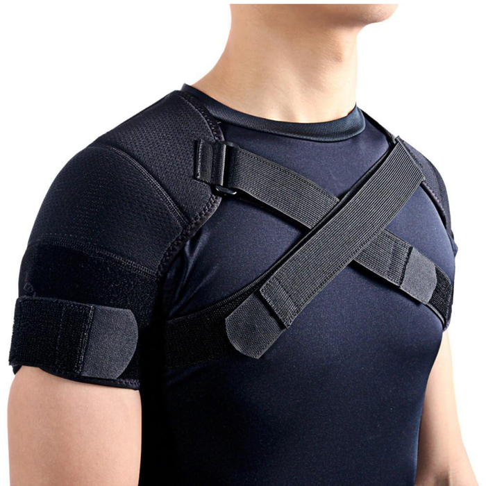 Double Shoulder Support Brace Strap Wrap Neoprene Protector - Size XXL