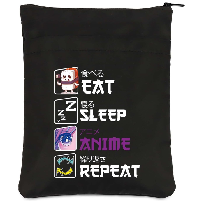 Eat Sleep Anime Repeat Cute Kawaii Manga Gift Anime Book Sleeve