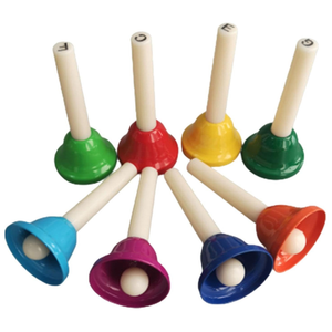 8x 8 Note Hand Bells Diatonic Metal Bells, Musical Instrument Hand Percussion Bells