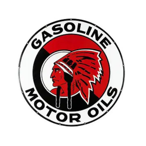 Retro Metal Tin Sign, Vintage Indian Motor Oil Gas - 12"