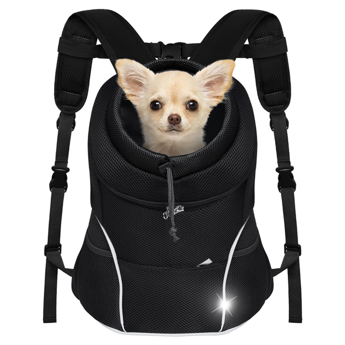 Dog Front Carrier Backpack, Adjustable Breathable Pet Carrier for Small Dogs