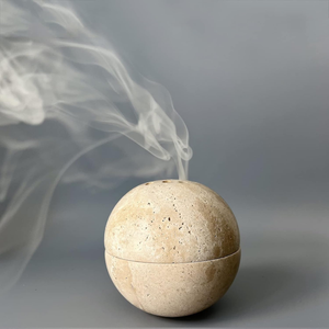 9 Holes Handmade Natural Marble Round Incense Burner Holder
