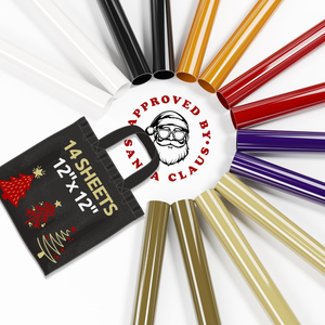 14 PACK Heat Transfer Vinyl sheets, 7 Assorted Colors Iron on Vinyl Sheets for Shirts, 12"x 12"