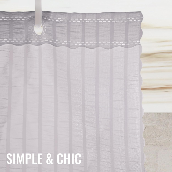 72 in x 72 in Grey Shower Curtain Textured Cloth