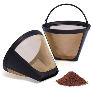 Reusable No.4 Cone Coffee Maker Filters for Cuisinart, Mr. Coffee, Ninja, Hamilton Beach, Black & Decker (Cuisinart Cone)-2 Coffee Filters