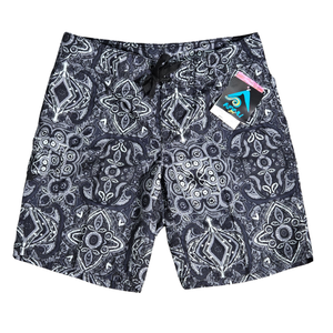 NWT Kanu Surf Men's Grey Paisley Quick-Dry Lined Swim Trunks | 8 (30" Waist)