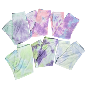 NWOT | 6-Pack Girls' Vibrant Tie-Dye Summer Capri Leggings | 4-5Y