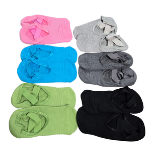 NIP | BKP Beauty Keep Pace Yoga Socks 6-Pack | Non-Slip Grips & Elastic Straps | Size 6-9