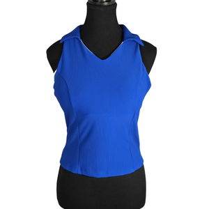 NEW | Royal Blue Ribbed Sleeveless Racerback Athletic Top with Padded Bra | XL
