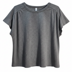 NWOT Gray Short Sleeve Crew Neck Relaxed Fit Casual Basic Top | Medium