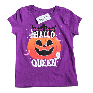 NWT | The Children's Place Purple Hallo Queen Glow In The Dark Pumpkin Shirt | 2T