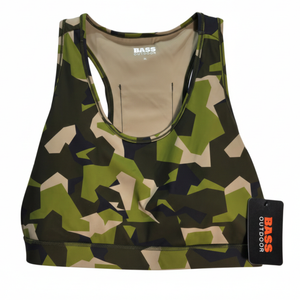 NWT | Bass Outdoor Camo Performance Full Coverage Sports Bra with Back Pocket | XL