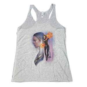 NWOT | Marvel Captain Marvel Carol Danvers Artistic Graphic Racerback Tank Top | Large