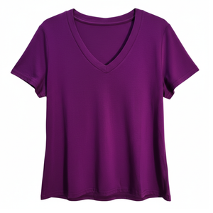 NWOT | Violet Purple V-Neck Short Sleeve Lightweight Basic T-Shirt | XXL