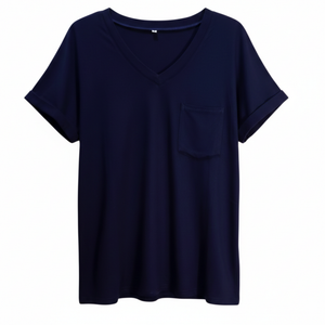 NWOT | Navy Blue V-Neck Short Sleeve Front Chest Pocket T-Shirt | Small