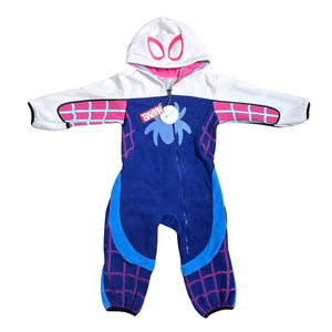 NWT | Marvel x Cuddle Club Ghost-Spider (Spider-Gwen) Fleece Onesie | Pink & Blue | 2T