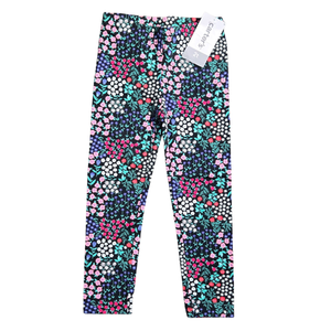 NWT Carter's Black Multi-Color Floral Print Toddler Leggings | 2T
