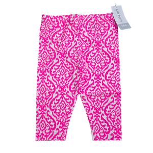 NWT | Carter's Neon Pink & White Damask Print Capri Leggings | 24M