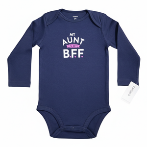 NWT | Carter's "My Aunt is My BFF" Navy Blue Long Sleeve Onesie | 24M