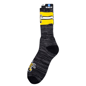 For Bare Feet Wichita State University Shockers NCAA Crew Socks Black Yellow Large