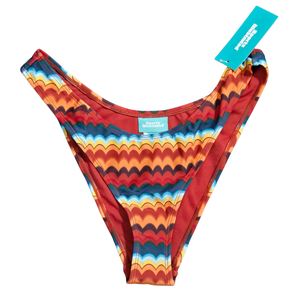 NWT | Sports Illustrated Retro Wave High-Cut Bikini Bottoms | Multi-Color | Large