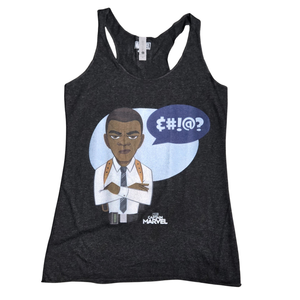 NWOT | Marvel Captain Marvel Nick Fury Racerback Tank Top | Charcoal | XS