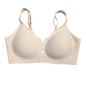 NWT | ProKloud Seamless Wireless Bra | Beige Scalloped Neckline | XXL