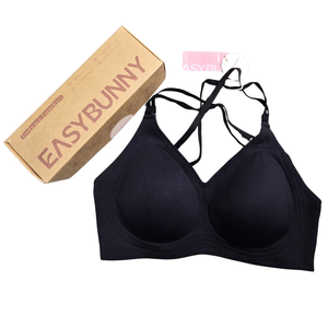 NIB | EASYBUNNY Seamless Wireless Racerback Bra | Black | Large