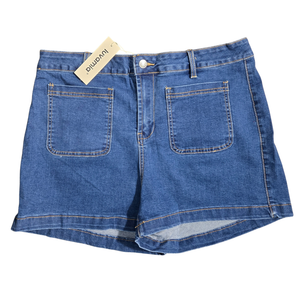 NWT | luvamia High-Waisted Wide-Leg Denim Shorts | Dark Wash | XL